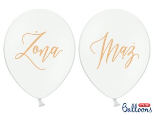 Ballons 30cm, Ehefrau, Ehemann, Pastel Pure White (1 VPE / 6 Stk.)