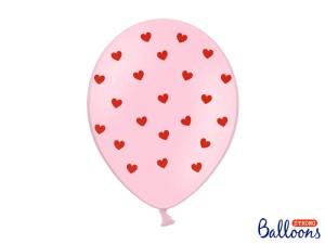 Ballons 30 cm, Herzen, Pastel Baby Pink (1 VPE / 6 Stk.)