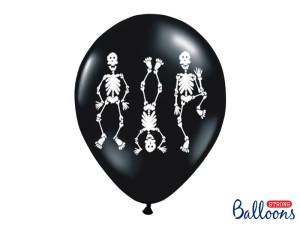 Ballons 30cm, Skelette, Pastel Black (1 Pk. / 6 St.)