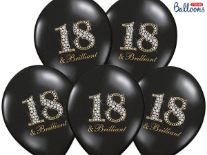 Ballons 30cm, 18 & Brillant, Pastel Black (1 VPE / 6 Stk.)
