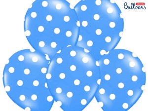 Ballons 30cm, Punkte, Pastel Corn. Blue (1 VPE / 6 Stk.)