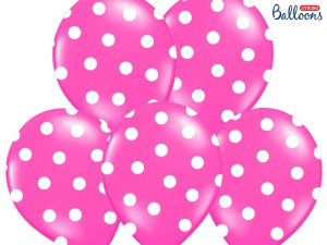 Ballons 30cm, Punkte, Pastel Hot Pink (1 VPE / 6 Stk.)