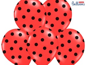 Ballons 30cm, Punkte, Pastel Poppy Red (1 VPE / 50 Stk.)