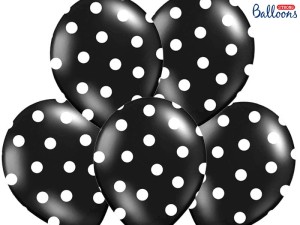 Ballons 30cm, Punkte, Pastel Black (1 VPE / 50 Stk.)