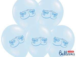 Ballons 30cm, Schühchen, Pastel Baby Blue (1 VPE / 6 Stk.)