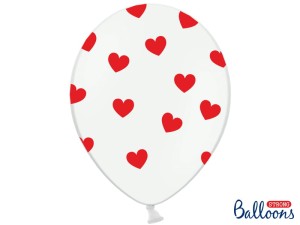 Luftballons 30cm, Herzen, Pastel Pure White (1 VPE / 50 Stk.)