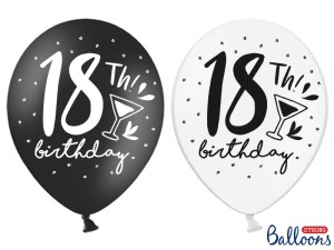 Ballons 30cm, 18th! birthday, Mix (1 VPE / 50 Stk.)