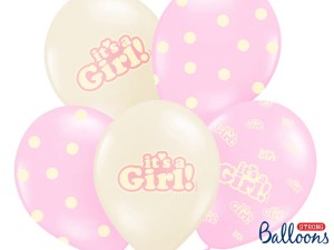 Ballons 30cm, It's a Girl, Pastel Mix (1 VPE / 50 Stk.)