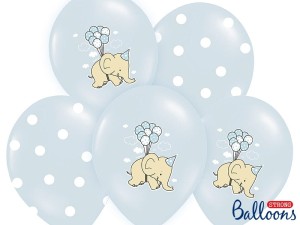Ballons 30cm, Elefant, Pastel Baby Blue Mix (1 VPE / 50 Stk.)