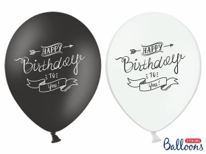 Ballons 30cm, Happy Birthday, Pastel Mix (1 VPE / 6 Stk.)