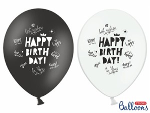 6 Motivballons - Ø 30cm - Happy Birthday