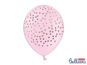 Ballons 30cm, Punkte, Pastel Baby Pink (1 VPE / 50 Stk.)