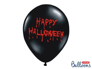 Ballons 30cm, Happy Halloween, Pastel Black (1 VPE / 6 Stk.)