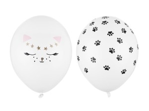 Ballons 30cm, Kätzchen, Pastel Pure White (1 VPE / 50 Stk.)