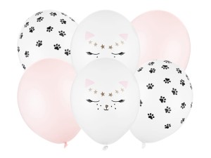 Ballons 30cm, Kätzchen, Mix (1 VPE / 6 Stk.)