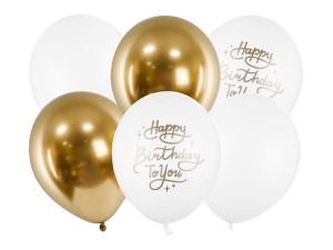 Ballons 30cm, Happy Birthday To You, Mix (1 VPE / 6 Stk.)