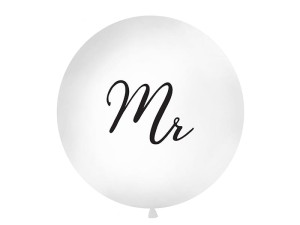 Ballon 1m, Mr, weiß