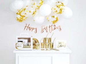 Party-Dekorationsset - Geburtstag, gold (1 VPE / 60 Stk.)