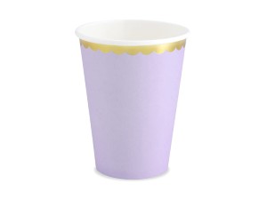 6 Pappbecher Trend - 220ml - Pastell Helllila