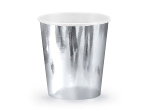 6 Pappbecher Trend - 180ml - Silber