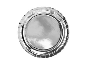 Runde Teller, silber, 23cm (1 VPE / 6 Stk.)