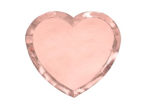 Teller Herz, roségold, 21x19cm (1 VPE / 6 Stk.)