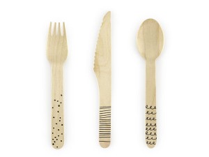 Holzbesteck, schwarz, 16cm (1 VPE / 18 Stk.)