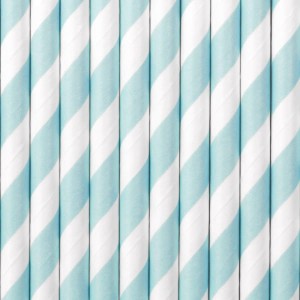 Papierstrohhalme, hellblau, 19,5cm (1 VPE / 10 Stk.)