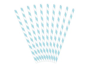 Papierstrohhalme, hellblau, 19,5cm (1 VPE / 10 Stk.)