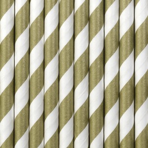 Papierstrohhalme, gold, 19,5cm (1 VPE / 10 Stk.)