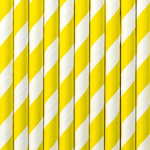 Papierstrohhalme, gelb, 19,5cm (1 VPE / 10 Stk.)