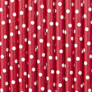 Papierstrohhalme, rot, 19,5cm (1 VPE / 10 Stk.)