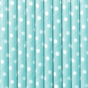 Papierstrohhalme, hellblau, 19,5cm (1 VPE / 10 Stk.)