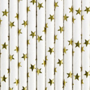 Papierstrohhalme, gold, 19,5cm (1 VPE / 10 Stk.)