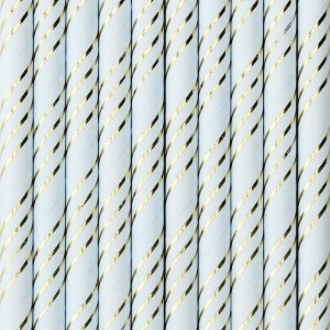 Papierstrohhalme, hellblau, 19,5cm (1 VPE / 10 Stk.)