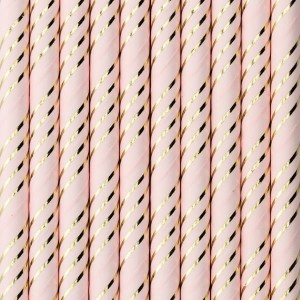 Papierstrohhalme, hellrosa, 19,5cm (1 VPE / 10 Stk.)