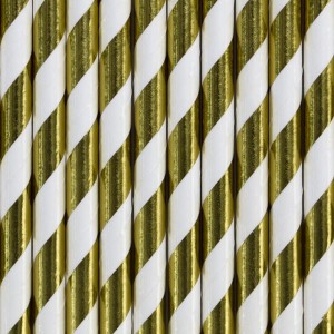 Papierstrohhalme, gold, 19,5cm (1 VPE / 10 Stk.)
