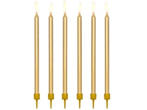 Geburtstagskerzen, glatt, gold, 12,5cm (1 VPE / 12 Stk.)