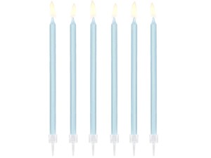 Geburtstagskerzen, glatt, hellblau, 14cm (1 VPE / 12 Stk.)