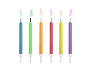 Geburtstagskerzen Bunte Flammen, Mix (1 VPE / 6 Stk.)