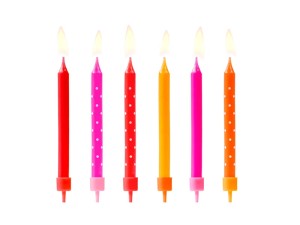 Geburtstagskerzen Bunt, Mix, 6,5cm (1 VPE / 6 Stk.)