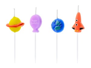 Geburtstagskerzen Kosmos, Mix, 2-3cm (1 VPE / 4 Stk.)