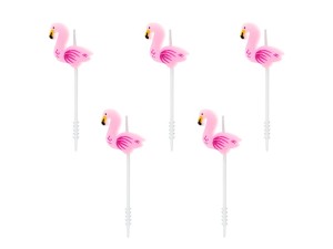 Geburtstagskerzen Flamingos, 3cm (1 VPE / 5 Stk.)