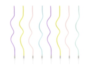 Gedrehte Geburtstagskerzen, Mix, 14cm (1 VPE / 8 Stk.)