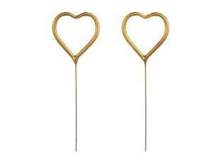 Kaltes Feuerwerk Herzen, in Goldfarbe, 16.5 cm (1 VPE / 2 Stk.)