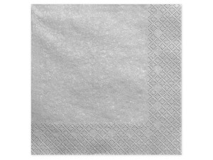 Dreilagige Servietten, silber-metallic, 40x40cm (1 VPE / 20 Stk.)