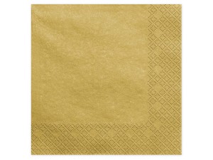 Dreilagige Servietten, gold-metallic, 40x40cm (1 VPE / 20 Stk.)