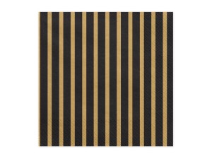 Gestreifte Servietten, gold, 33x33 cm (1 VPE / 20 Stk.)