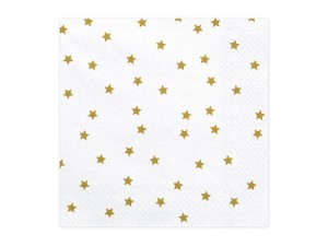 Servietten Sterne, gold, 33x33cm (1 VPE / 20 Stk.)