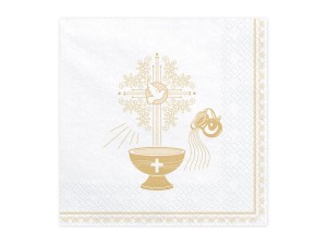 Servietten Taufe, 33x33cm, gold (1 VPE / 20 Stk.)